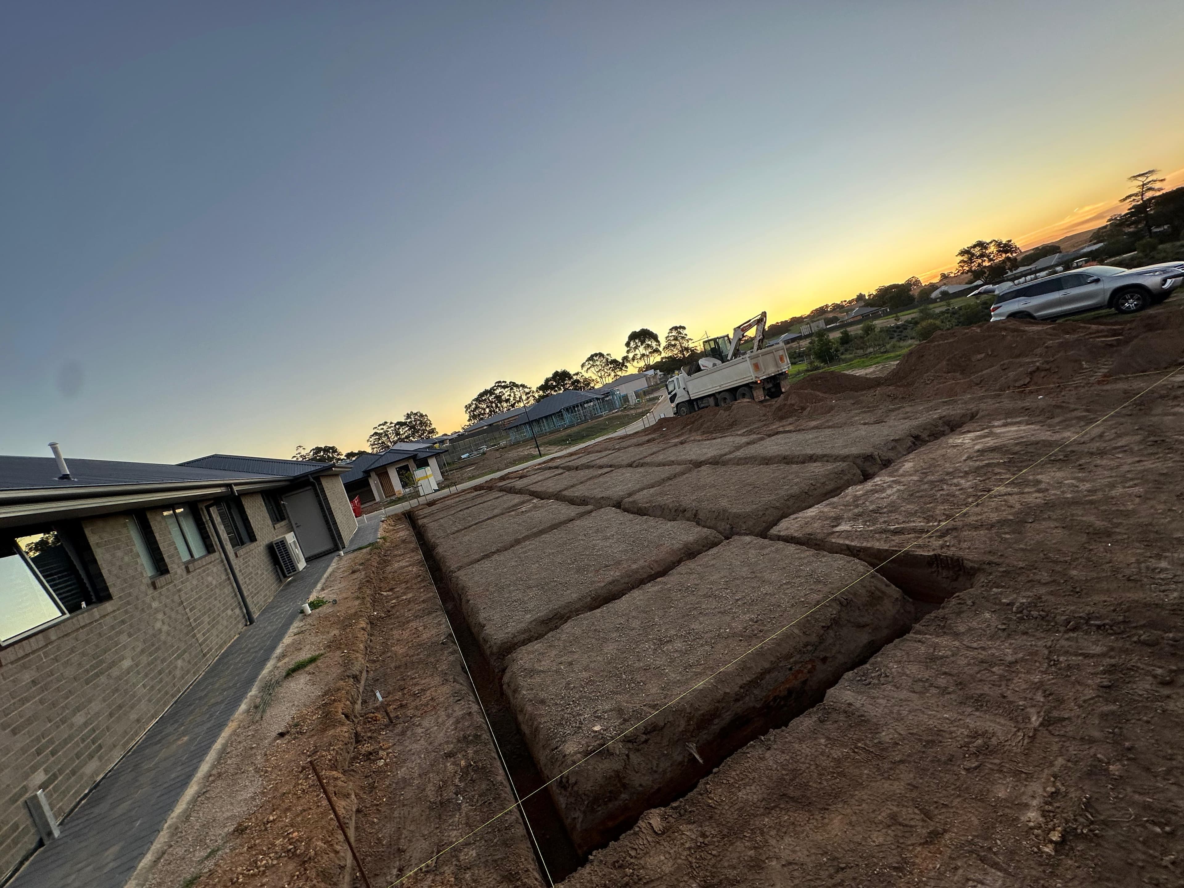 Mount Barker footing project - steel reinforcement and foundation work prepared for concrete placement