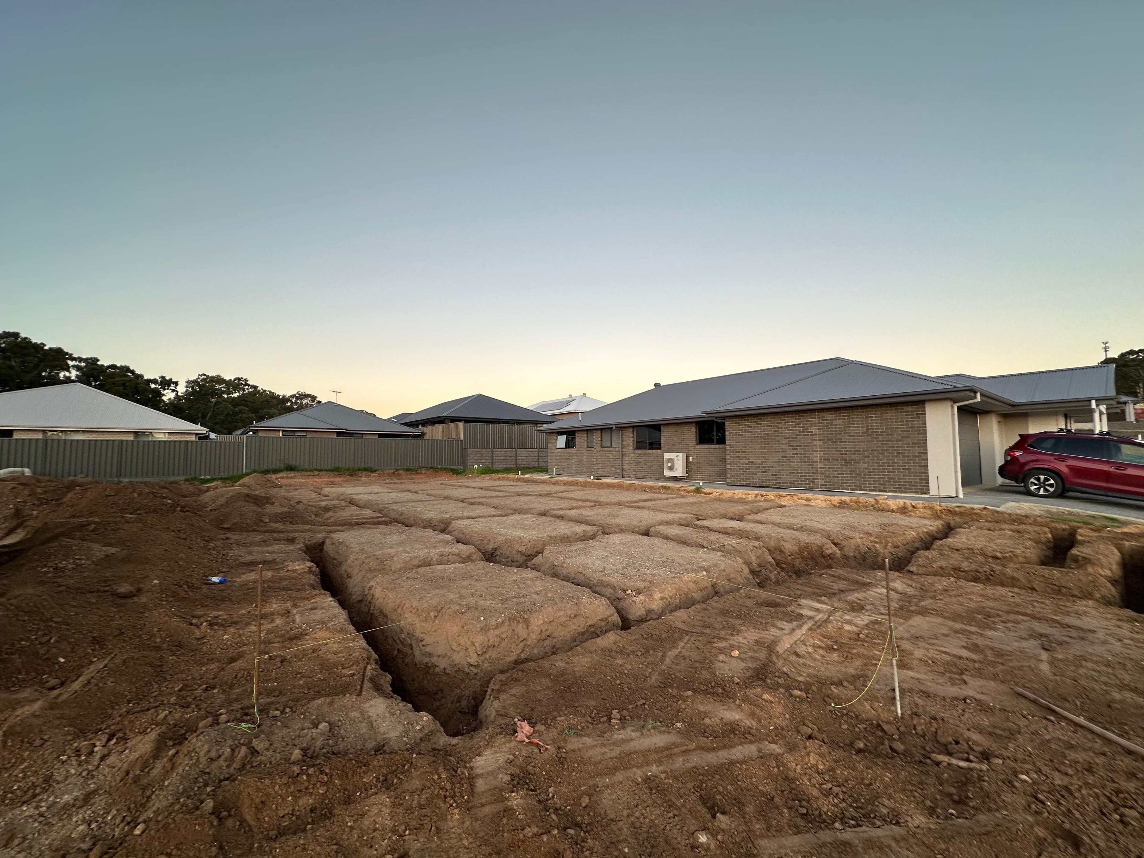Mount Barker footing project - perimeter footing reinforcement and site preparation beside the boundary wall