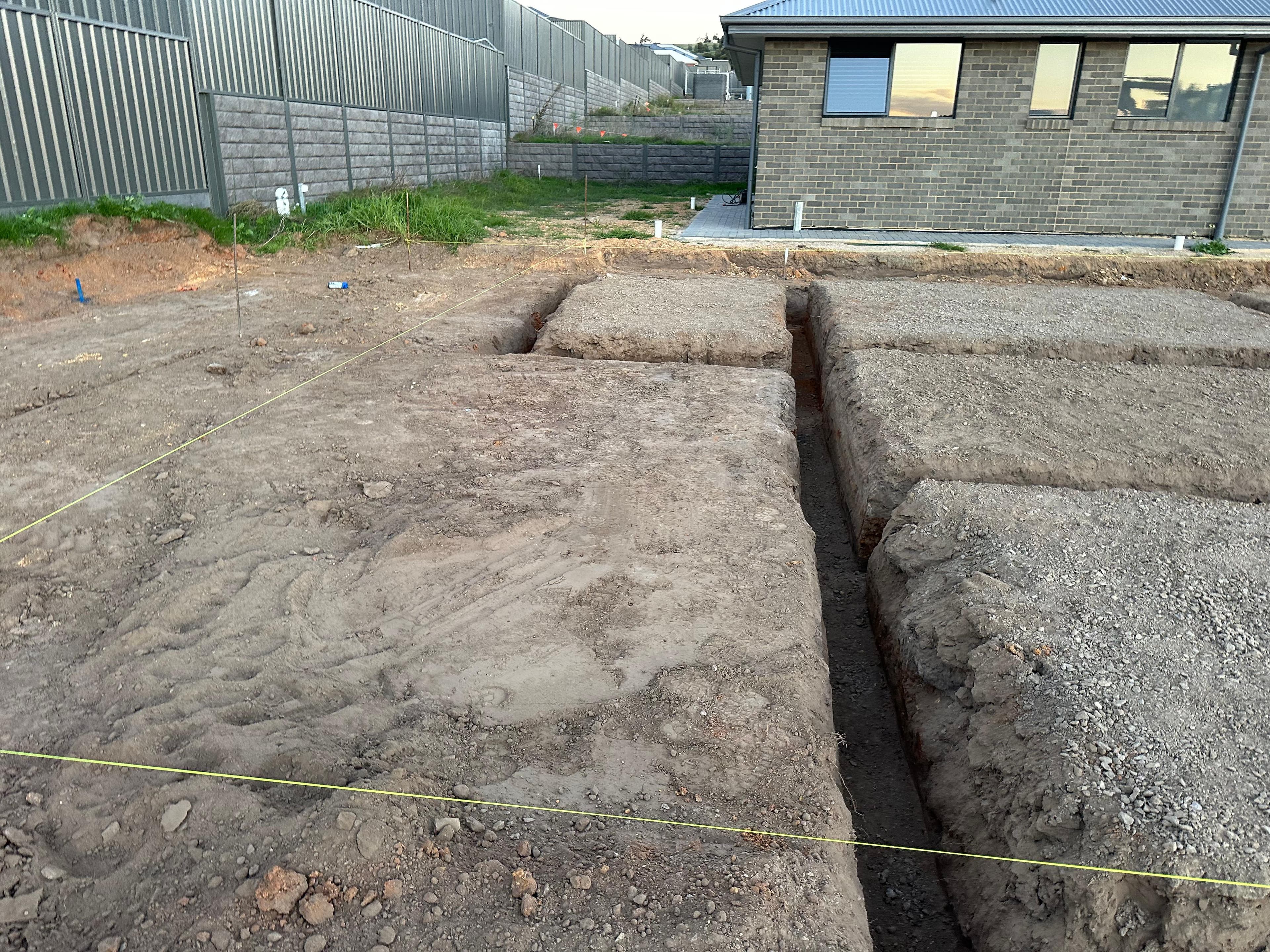 Mount Barker footing project - wide site view showing footing reinforcement ready for the concrete pour